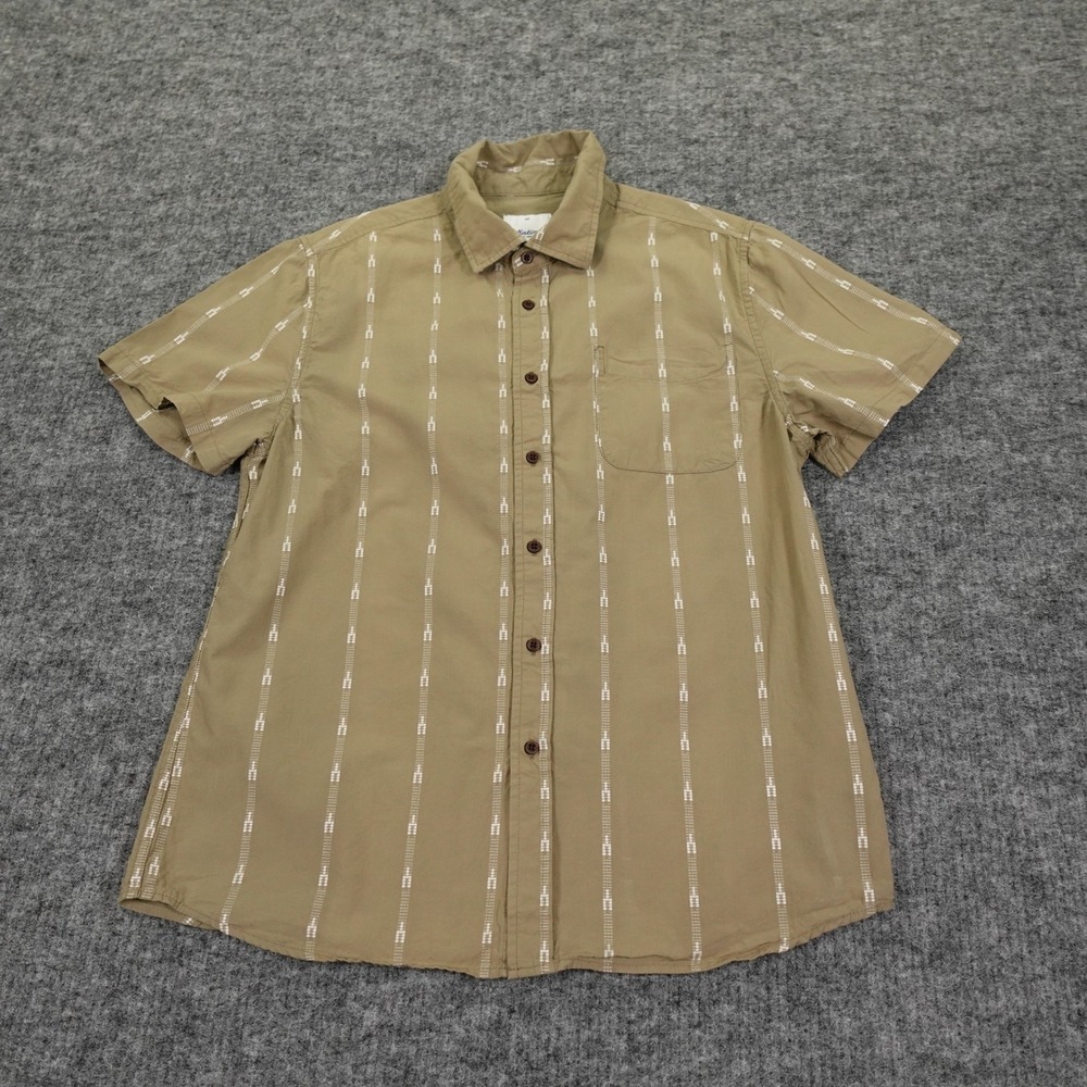 Katin Shirt Mens Medium Green Stripe Button Up Short Sleeve Casual Casual - Picture 2 of 14